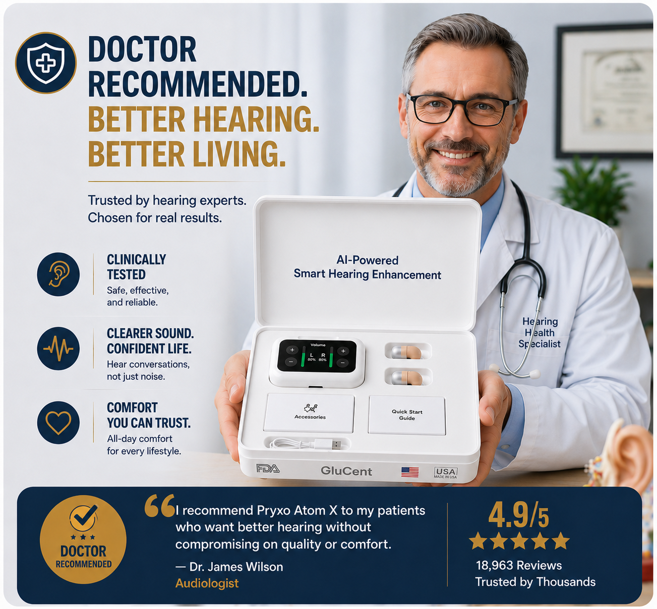 🔥 Final 2 Hours : Only Limited Stock Left🏆GluCent® Atom X Smart Hearing Aids — Hear Clearly, Feel Confident Again 💖(Mayo Clinic Recommended）